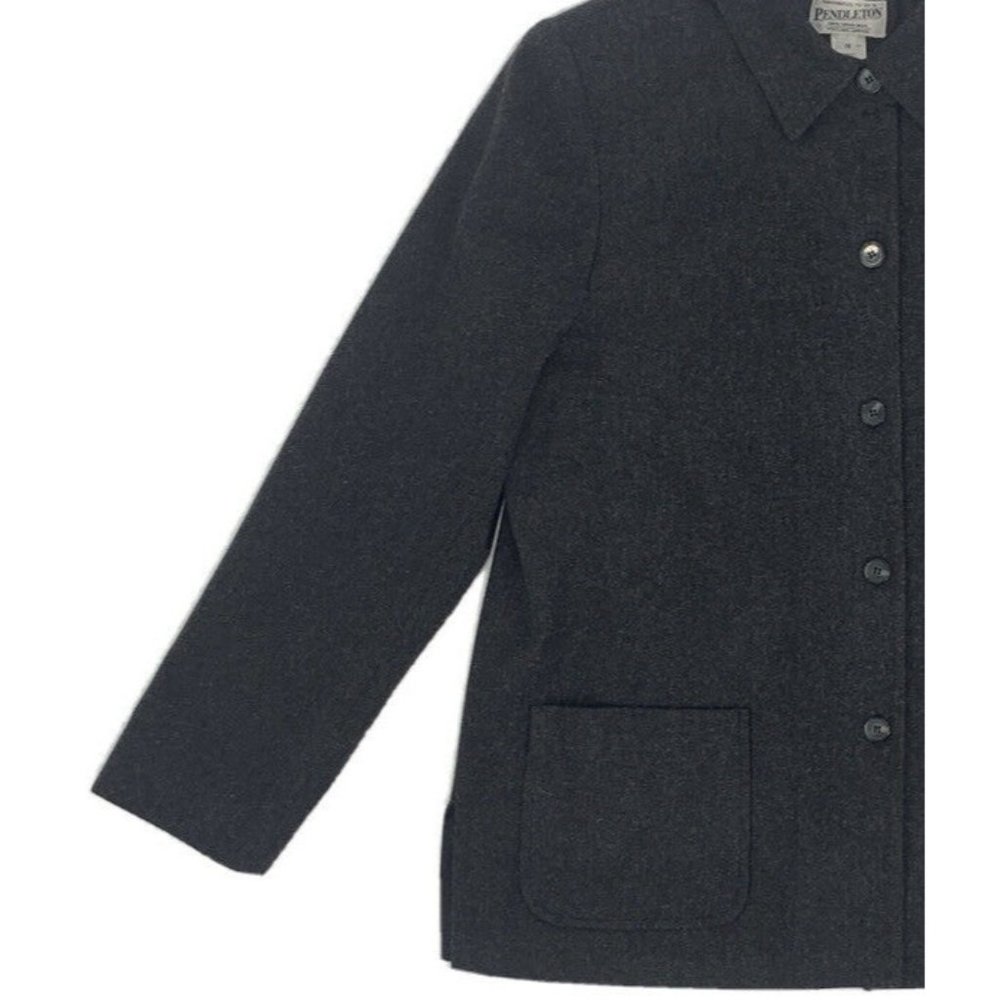 Women's Pendleton Blazer Jacket Charcoal Gray 14 … - image 2